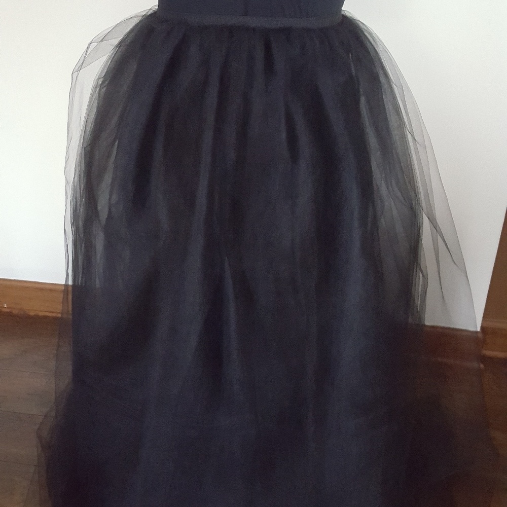 Maxi length tulle skirt